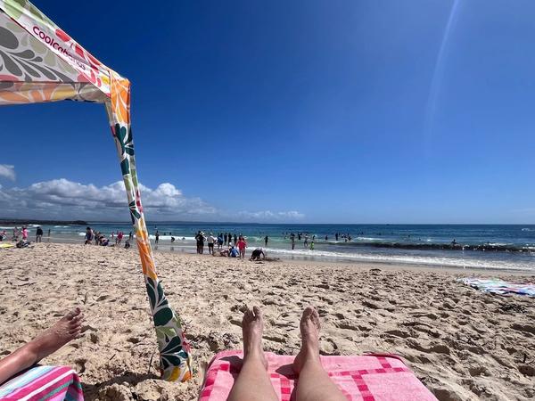 Customer view from under cabana