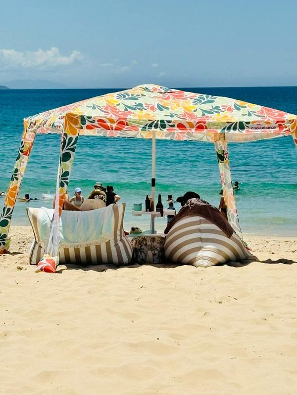Customers enjoying the beach