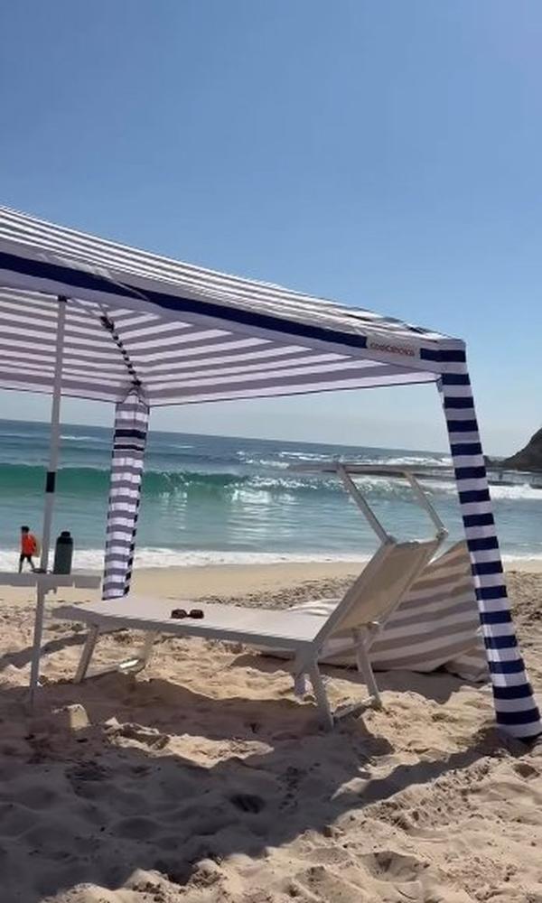 Navy Coolcabana with sun loungers